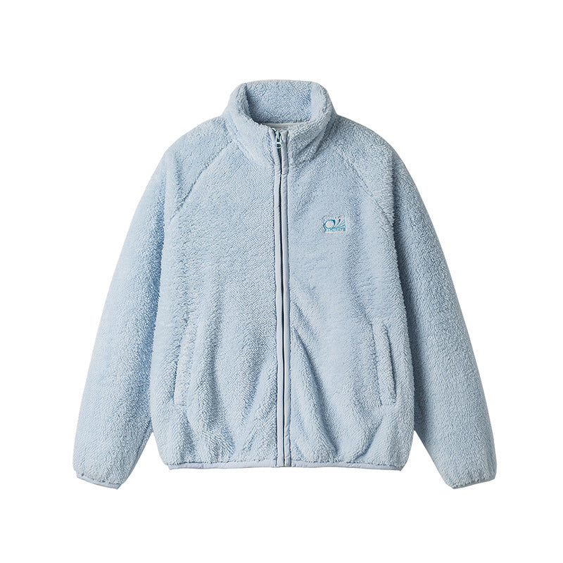 Thickening Stand Collar Olympic Fleece Cotton-padded Coat For Men And Women Lovers Wild