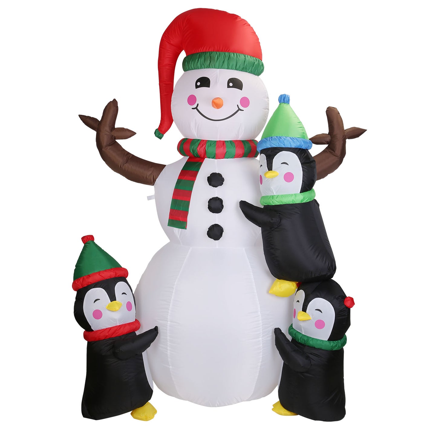1Pc 5.9FT Christmas Inflatable Outdoor Decoration Snowman Penguin Blow Up Yard Decoration With LED Light Built-in Air Blower For Winter Holiday Xmas Garden