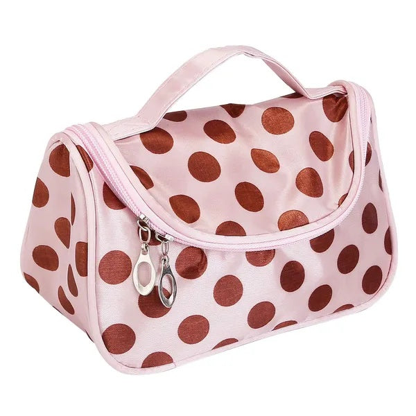 Travel Makeup Bag Portable Cosmetic Organizer With Cosmetic Mirror