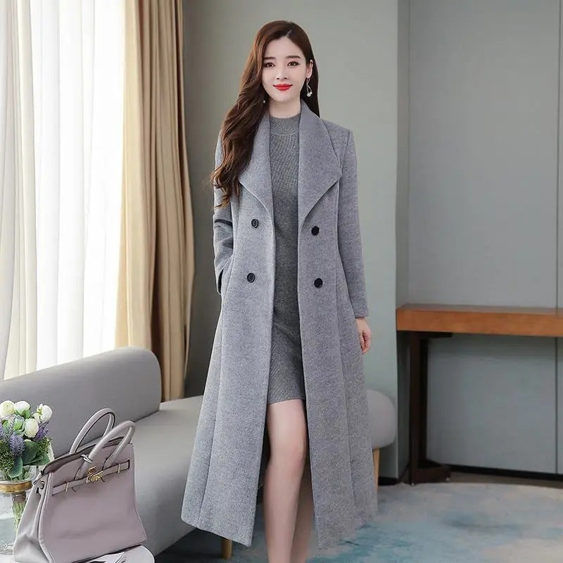 Woolen Coat Women's Lapel Slim Jacket