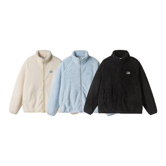 Thickening Stand Collar Olympic Fleece Cotton-padded Coat For Men And Women Lovers Wild