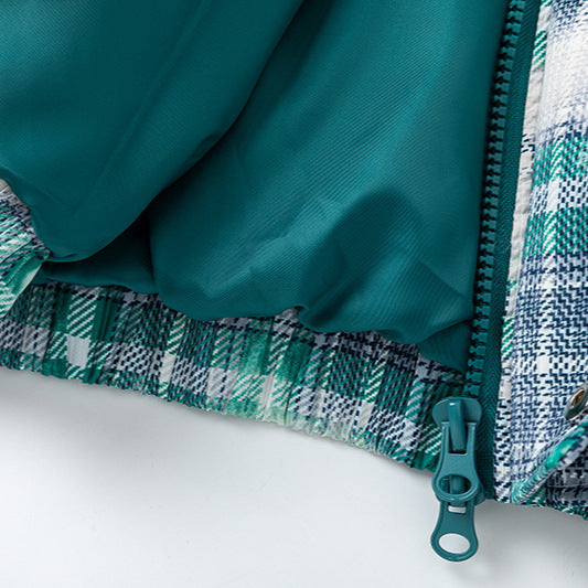 Winter New Retro Plaid Loose Cotton Coat Coat