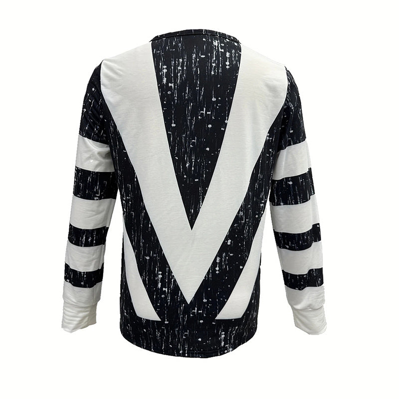 Women's Long Sleeve Shirts Zipper Color Block V Neck Tunic Tops Casual Blouse